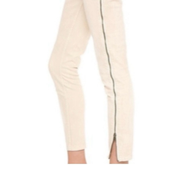 Free People Cream Denim with Side Zipper Detail| Free People Denim| Free People - Picture 5 of 10